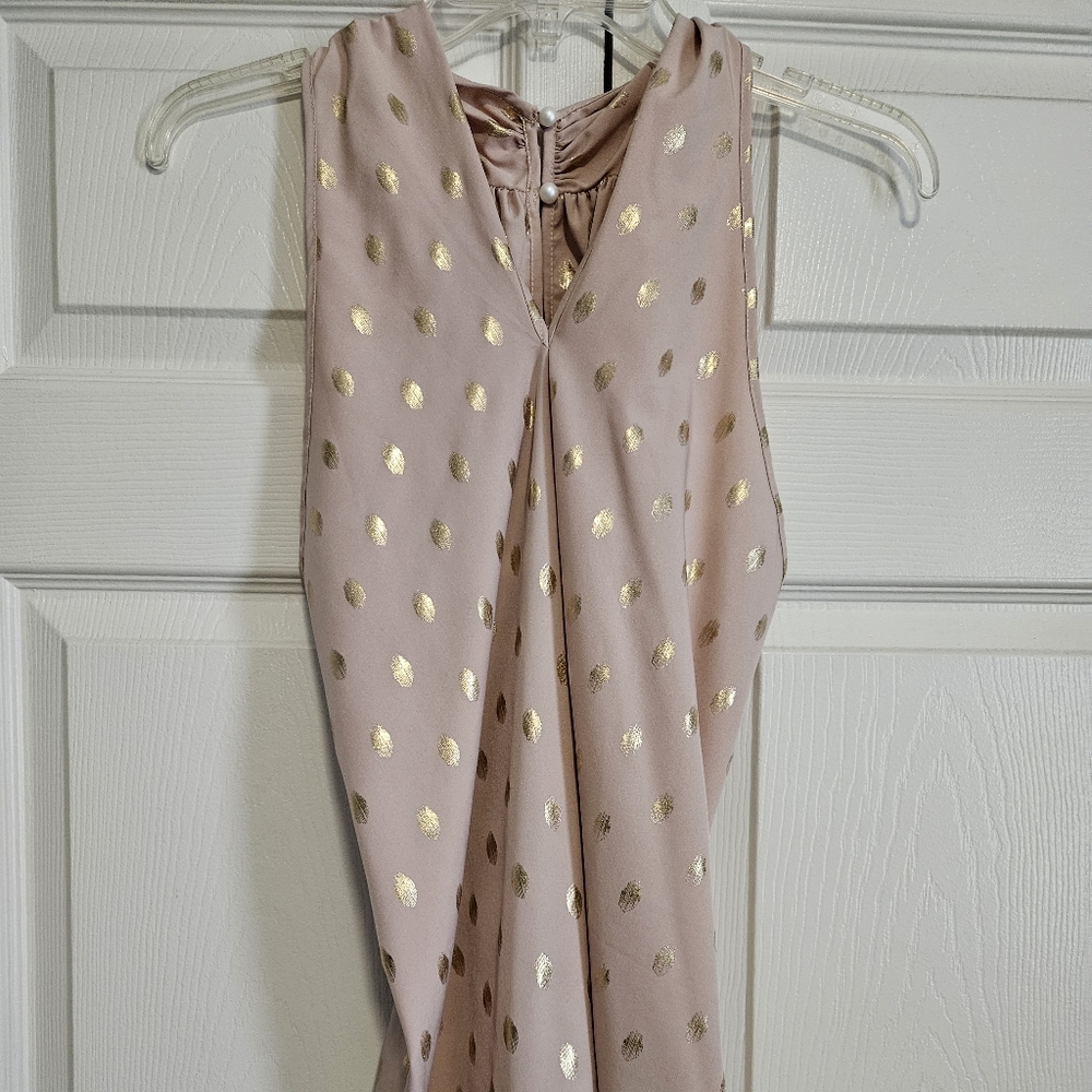 Women's Champagne and Gold Blouse Size Large.